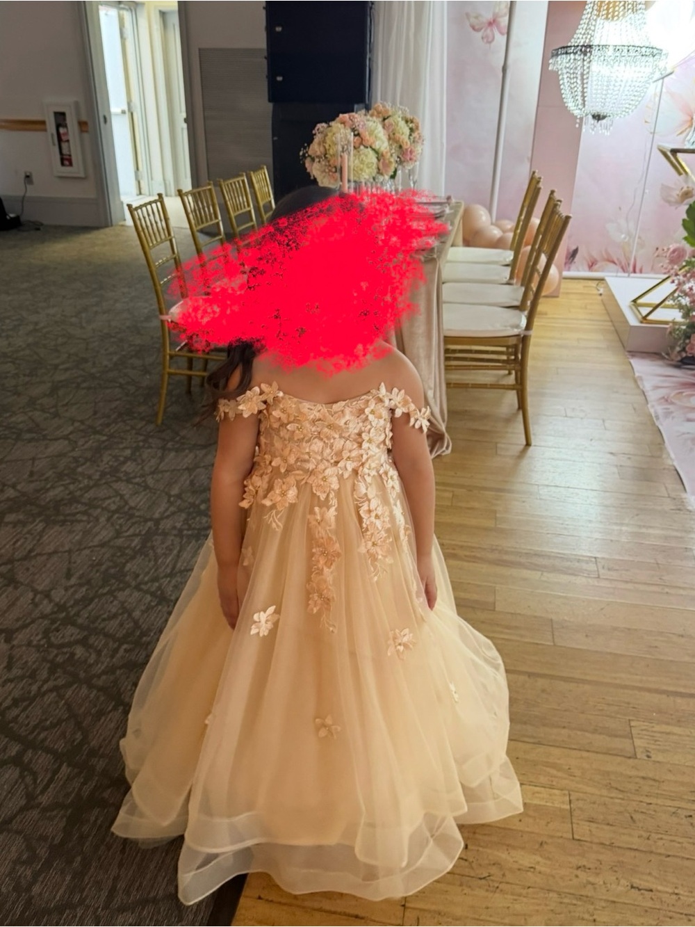 Same dress but new size 8 Girls' Blush Pink Floral Appliqué Tulle Dress